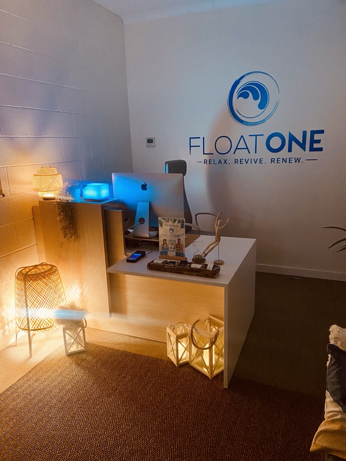 Reception and welcome area at FLOAT ONE Glasgow