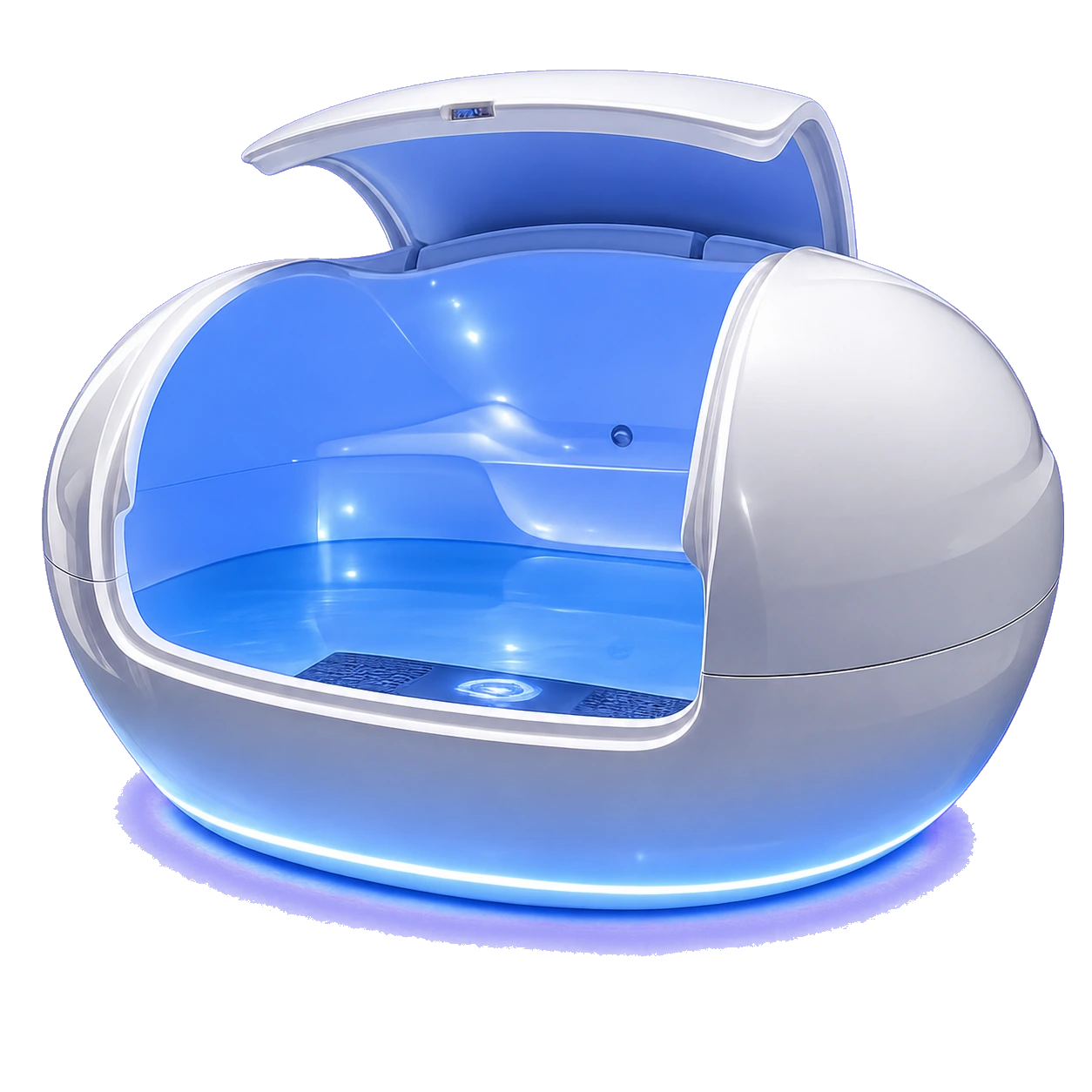 Float One's spacious blue-lit Orbit float pod